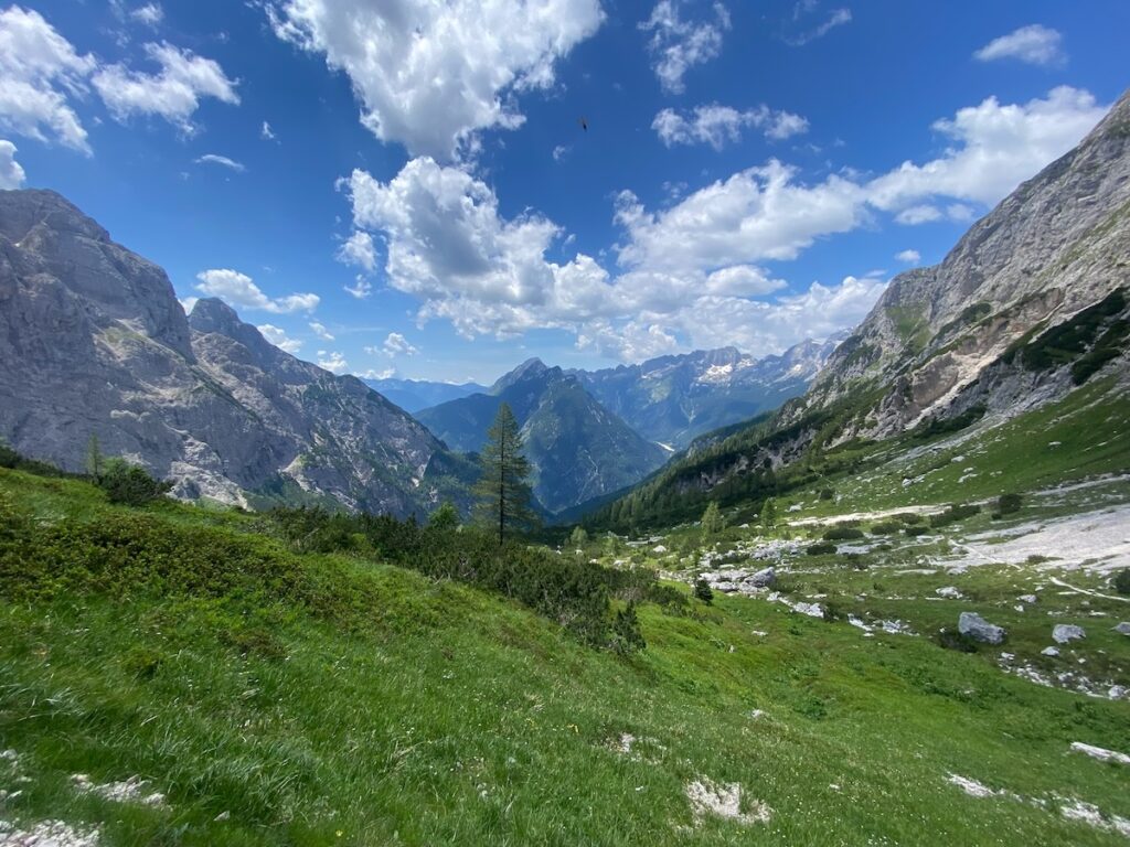 2 people from behind looking out at the mountains