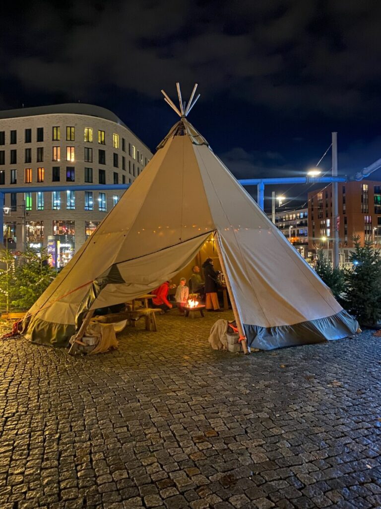 A teepee at the Finnish market