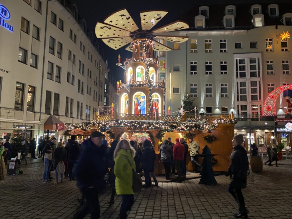 A pyramid at the Dresden Christmas Market on Neumarkt