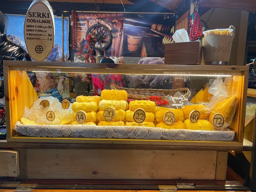 The mountain cheese at the Wroclaw Christmas market