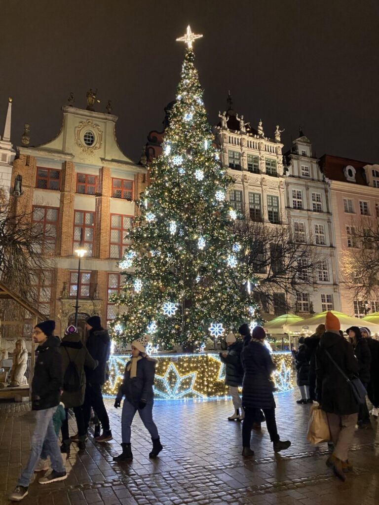 Christmas tree in town square