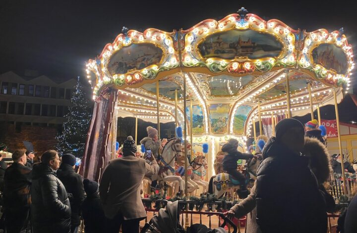 The carousel at the Gdansk Christmas market